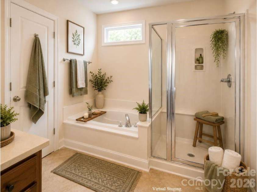 2304 Bonterra Boulevard, Indian Trail, NC 28079.  MLS# CAR4406663, YatesRealty ID 42062. Staged Primary Bath