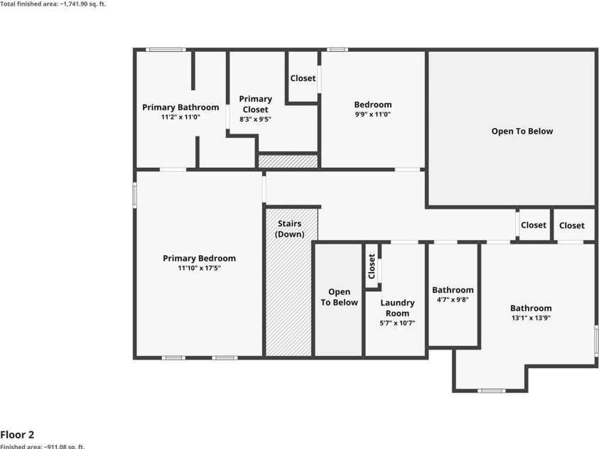 13901 Kings Carriage Lane, Charlotte, NC 28278.  MLS# CAR4407862, YatesRealty ID 42065. 2nd Floor Plan
