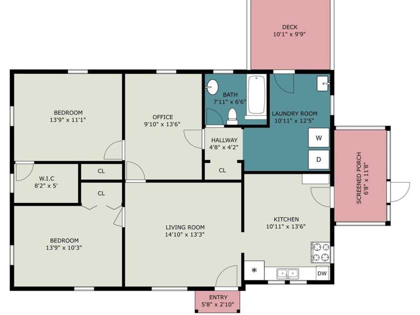 1506 Morgan Street, Shelby, NC 28152.  MLS# CAR4410940, YatesRealty ID 42075. Floor plan with measurements