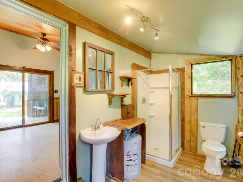 435 Mountain Cove Road, Marshall, NC 28753.  MLS# CAR4396478, YatesRealty ID 42077. Guest house bath