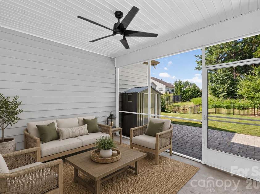 14016 Southbridge Forest Drive, Charlotte, NC 28273.  MLS# CAR4404050, YatesRealty ID 42102. Screened-in Porch Virtually Staged