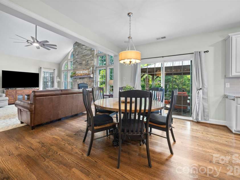 233 Squirrel Lane, Clover, SC 29710.  MLS# CAR4394508, YatesRealty ID 42132. Breakfast area with sliding door to rear trex deck
