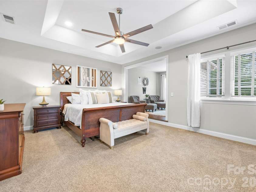 233 Squirrel Lane, Clover, SC 29710.  MLS# CAR4394508, YatesRealty ID 42132. Primary suite with tray ceiling and sitting room