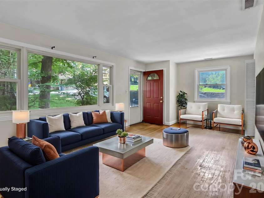 297 White Pine Drive, Asheville, NC 28805.  MLS# CAR4359261, YatesRealty ID 42218. LR virtual staging