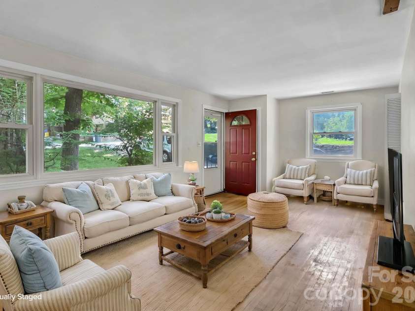 297 White Pine Drive, Asheville, NC 28805.  MLS# CAR4359261, YatesRealty ID 42218. LR virtual staging