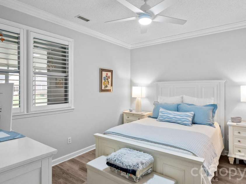 19940 Oak Leaf Circle, Cornelius, NC 28031.  MLS# CAR4410513, YatesRealty ID 42233. Primary bedroom complete with plantation shutters