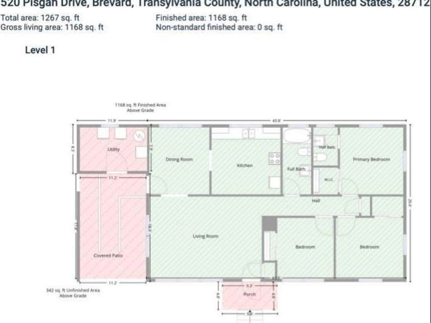 520 Pisgah Drive, Brevard, NC 28712.  MLS# CAR4410496, YatesRealty ID 42235. 