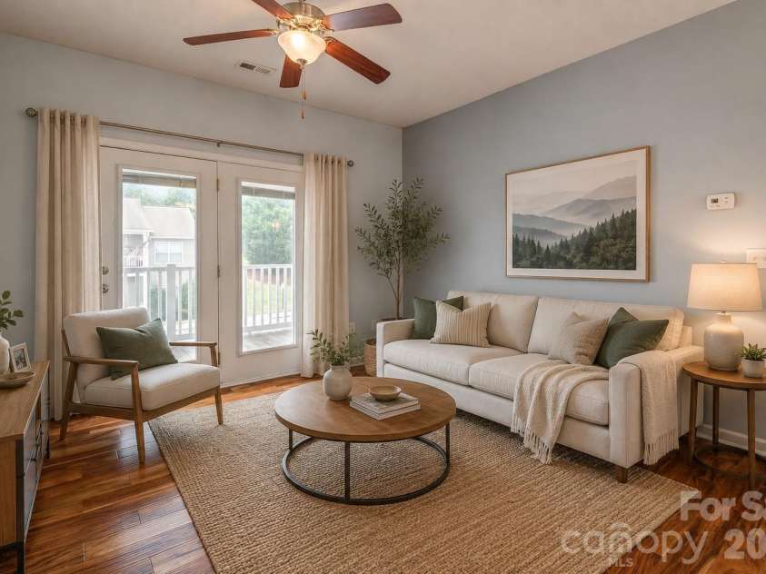 15 Mill Creek Loop, Asheville, NC 28806.  MLS# CAR4406752, YatesRealty ID 42245. Virtually Staged Living Room