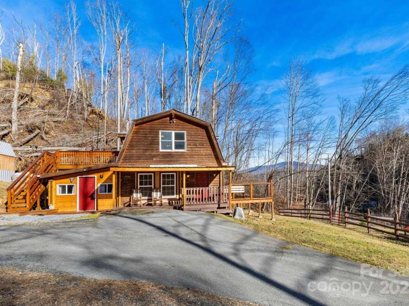 1010 & 1014 Melton Branch Road, Bakersville, NC 28705.  MLS# CAR4334266, YatesRealty ID 4225. Barndominium Front