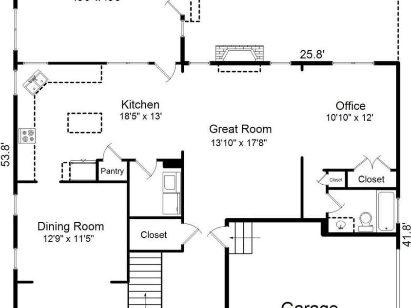 5320 Shannamara Drive, Matthews, NC 28104.  MLS# CAR4411353, YatesRealty ID 42257. Measurements Down