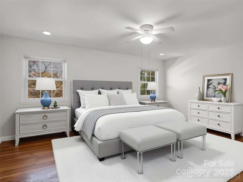 101 Bent Creek Ranch Road, Asheville, NC 28806.  MLS# CAR4318923, YatesRealty ID 4226. Virtually staged beautiful primary suite to give vision into possibilities