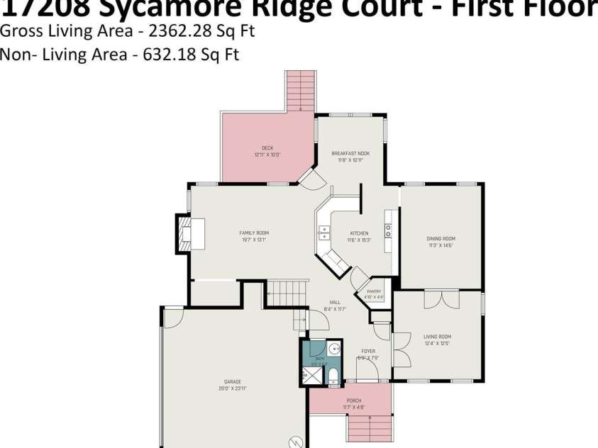 17208 Sycamore Ridge Court, Cornelius, NC 28031.  MLS# CAR4393421, YatesRealty ID 42378. First floor
