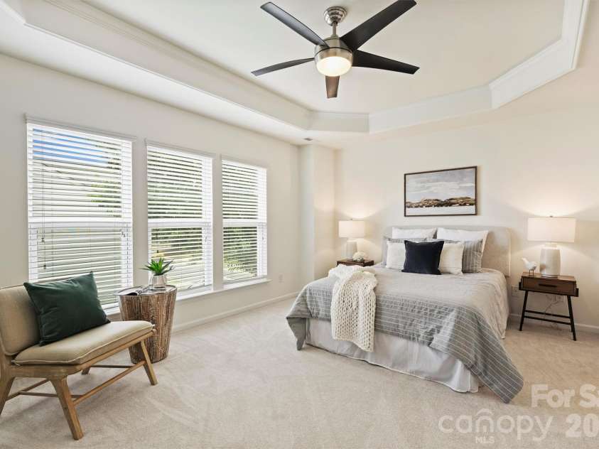 6408 Silver Star Lane, Charlotte, NC 28210.  MLS# CAR4395408, YatesRealty ID 42430. Primary bedroom with Trey ceiling