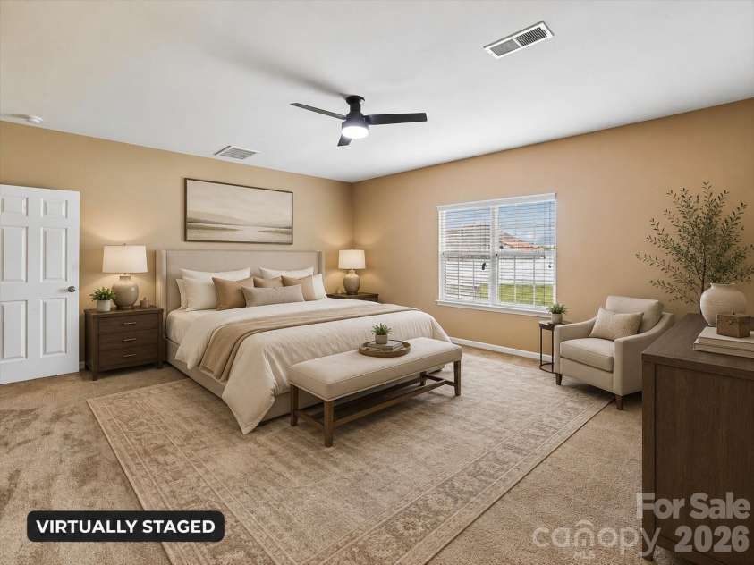 5307 Hackberry Lane, Concord, NC 28027.  MLS# CAR4409364, YatesRealty ID 42445. Primary Bedroom Virtually Staged