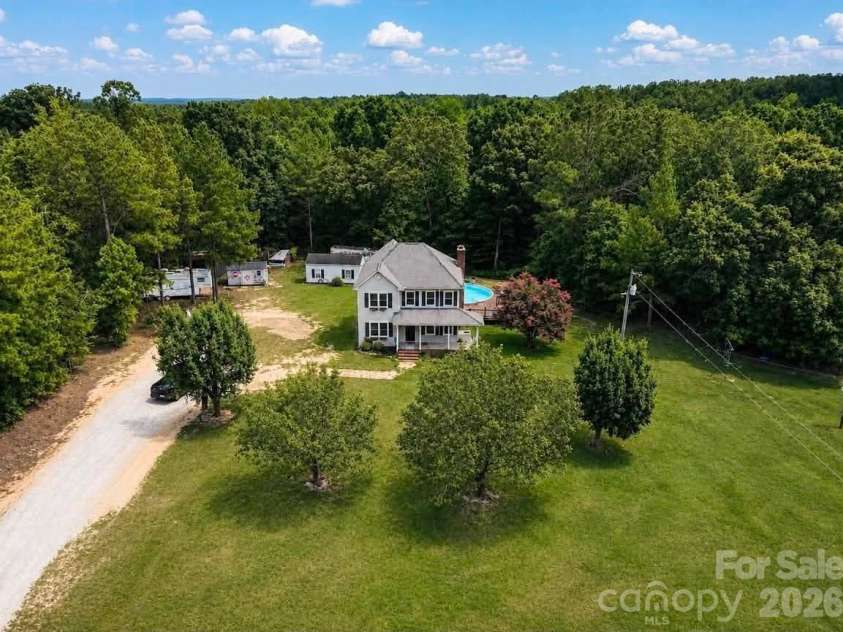 1003 Slick Rock Road, Chester, SC 29706.  MLS# CAR4407880, YatesRealty ID 42479. Aerial 1