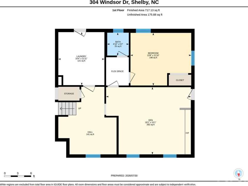 304 Windsor Drive, Shelby, NC 28150.  MLS# CAR4408450, YatesRealty ID 42488. Lower level