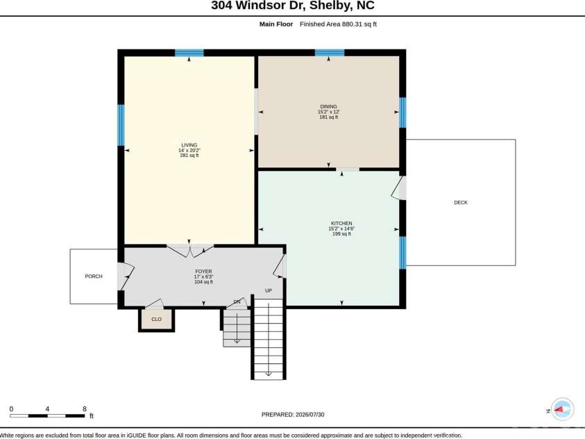 304 Windsor Drive, Shelby, NC 28150.  MLS# CAR4408450, YatesRealty ID 42488. Main level