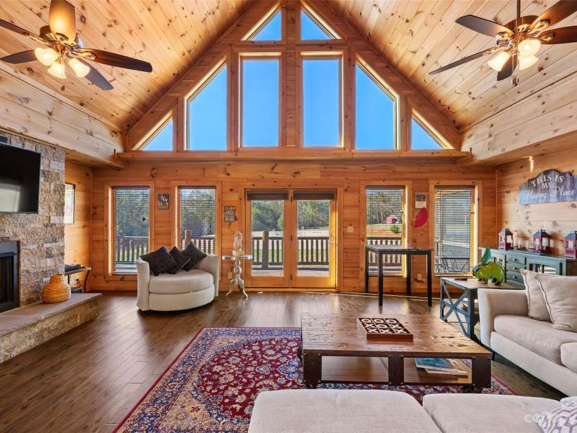 1642 Smith Waldrop Road, Mill Spring, NC 28756.  MLS# CAR4089037, YatesRealty ID 425. Family Room Views of Arena 