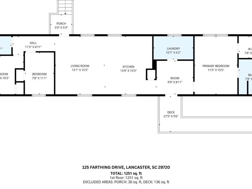 125 & 139 Farthing Drive, Lancaster, SC 29720.  MLS# CAR4403880, YatesRealty ID 42508. Floor Plan