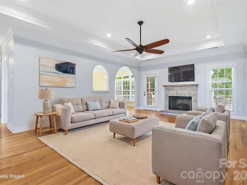 1366 Crown Ridge Drive, Fort Mill, SC 29708.  MLS# CAR4397987, YatesRealty ID 42516. Virtually staged living room