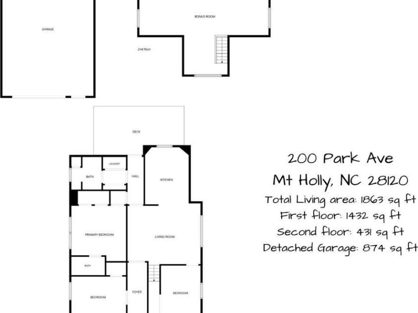 200 Park Avenue, Mount Holly, NC 28120.  MLS# CAR4407165, YatesRealty ID 42529. Floor Plan