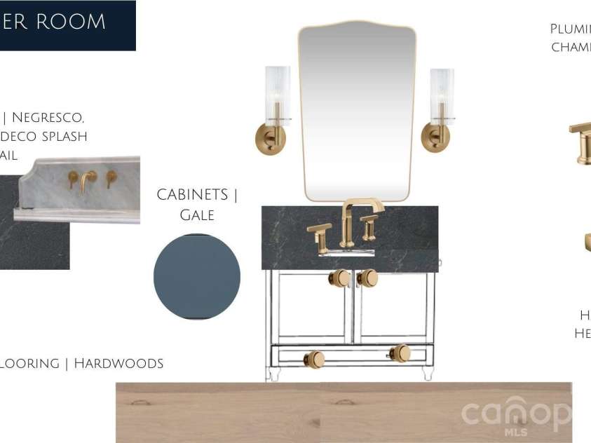 125 Randstone Court, Charlotte, NC 28211.  MLS# CAR4329471, YatesRealty ID 4258. 1st Floor Powder Bathroom