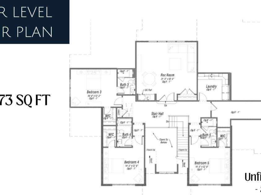 125 Randstone Court, Charlotte, NC 28211.  MLS# CAR4329471, YatesRealty ID 4258. 2nd Floor Plan- Option to finish unfinished space available at buyer cost. 