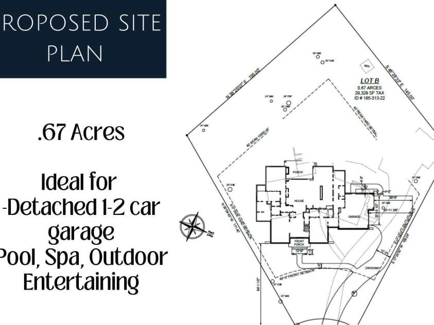 125 Randstone Court, Charlotte, NC 28211.  MLS# CAR4329471, YatesRealty ID 4258. Site Plan - shows proposed pool location but many options for both pool, pool house and/or detached garage.