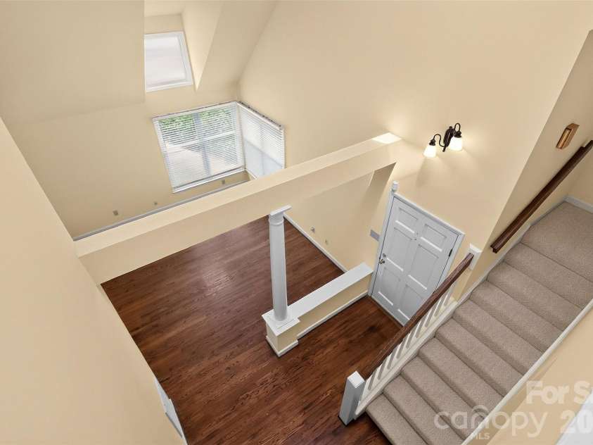 10316 Johns Towne Drive, Charlotte, NC 28210.  MLS# CAR4378149, YatesRealty ID 42598. View from upper landing area