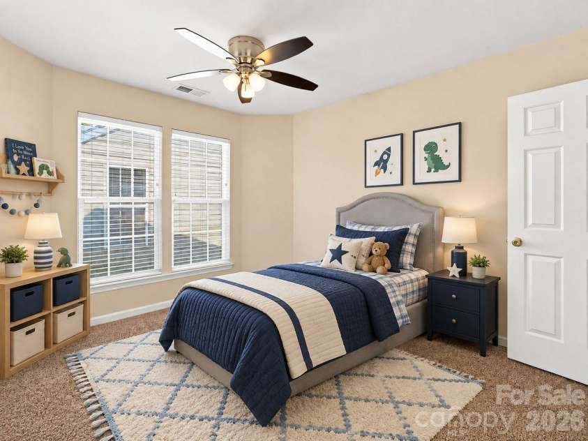 11841 Royal Castle Court, Charlotte, NC 28277.  MLS# CAR4410580, YatesRealty ID 42621. Bedroom 2 virtually staged