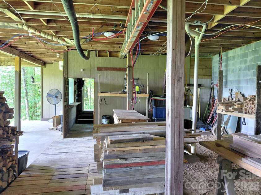 314 Blackberry Lane, Clyde, NC 28721.  MLS# CAR4388492, YatesRealty ID 42632. Block wall foundation