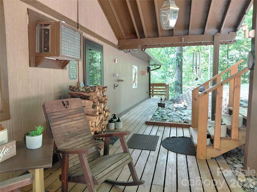 314 Blackberry Lane, Clyde, NC 28721.  MLS# CAR4388492, YatesRealty ID 42632. Front Covered Deck