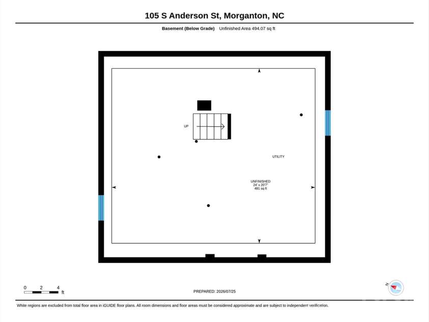 105 Anderson Street, Morganton, NC 28655.  MLS# CAR4407204, YatesRealty ID 42659. Basement