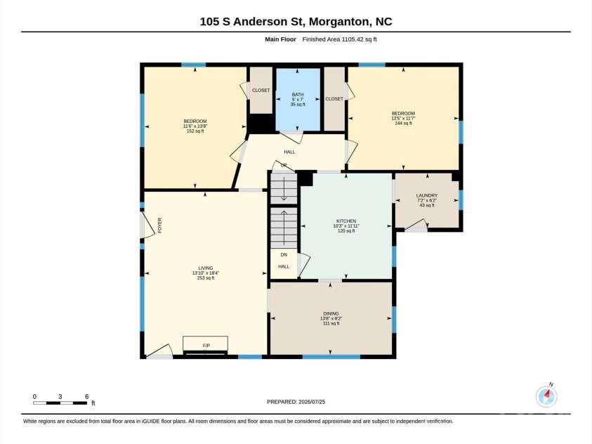 105 Anderson Street, Morganton, NC 28655.  MLS# CAR4407204, YatesRealty ID 42659. Downstairs Floorplan