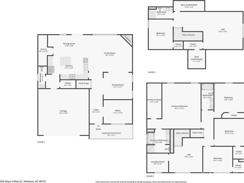 2022 Napa Valley Drive, Waxhaw, NC 28173.  MLS# CAR4417002, YatesRealty ID 42736. 