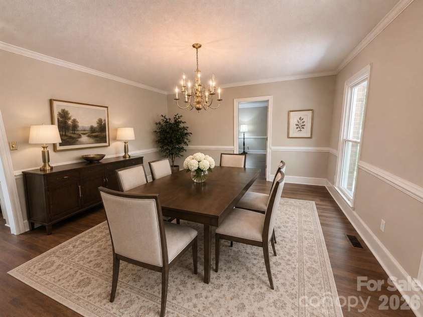 271 Ikerd Drive, Concord, NC 28025.  MLS# CAR4396759, YatesRealty ID 4274. Virtually staged dining room