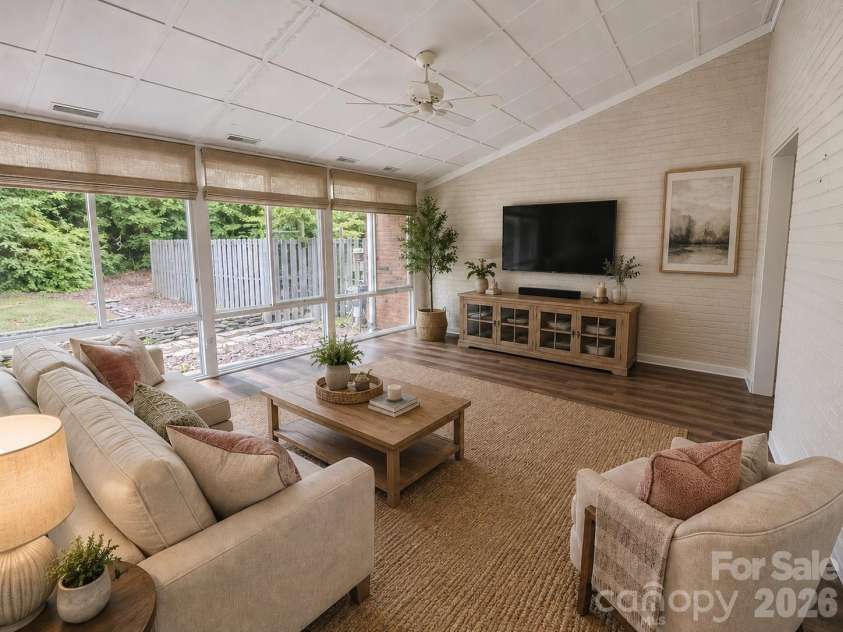 271 Ikerd Drive, Concord, NC 28025.  MLS# CAR4396759, YatesRealty ID 4274. Virtually staged sunroom