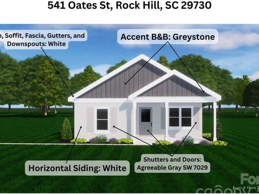 541 Oates Street, Rock Hill, SC 29730.  MLS# CAR4341228, YatesRealty ID 4278. Exterior Color Selections