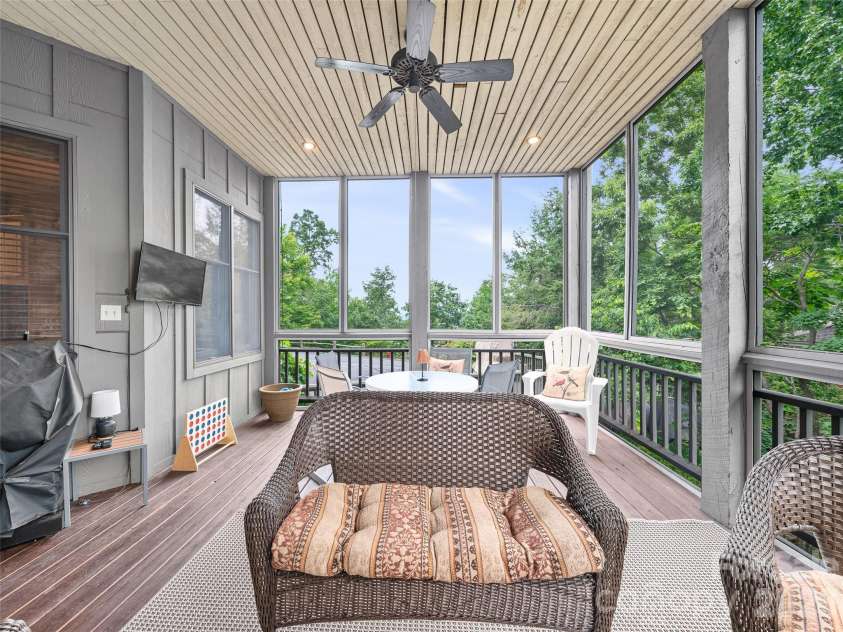 81 Stoney Falls Loop, Burnsville, NC 28714.  MLS# CAR4413097, YatesRealty ID 42820. Screened porch