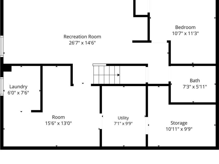 1518 11th Street, Hickory, NC 28601.  MLS# CAR4410001, YatesRealty ID 42860. Basement floorplan and room dimensions.