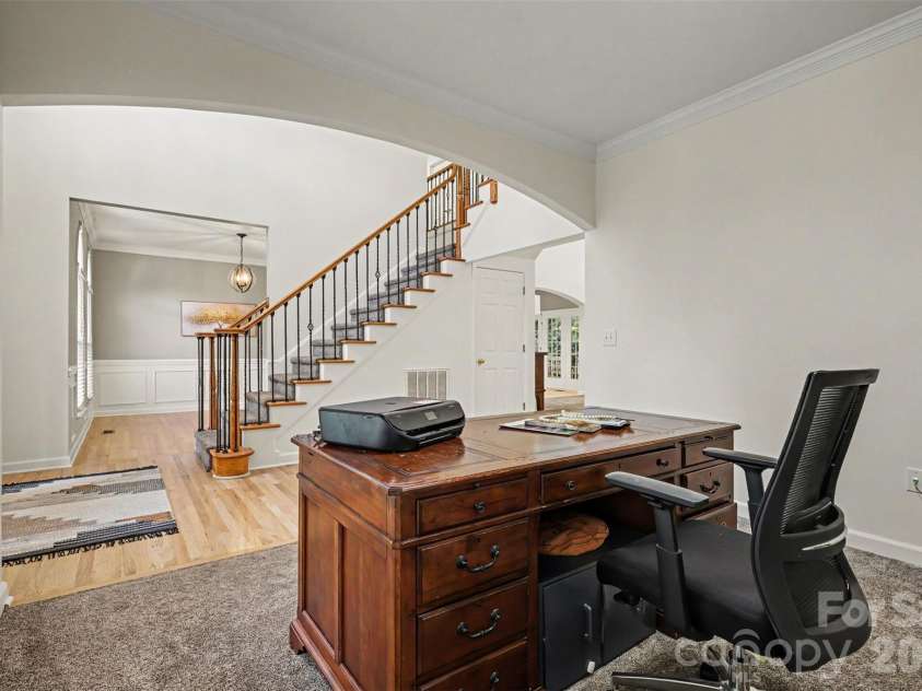 1208 High Brook Drive, Waxhaw, NC 28173.  MLS# CAR4409152, YatesRealty ID 42875. Front staircase off the foyer