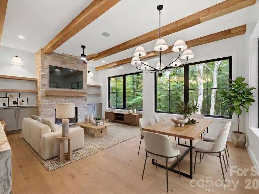 519 Rock Spring Circle, Sugar Mountain, NC 28604.  MLS# CAR4411048, YatesRealty ID 42886. Great Room | Virtually Staged