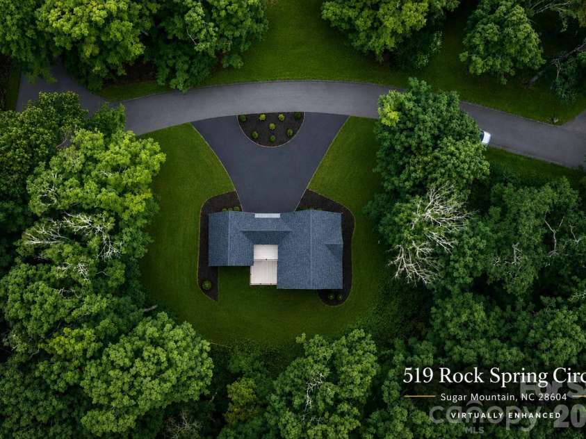 519 Rock Spring Circle, Sugar Mountain, NC 28604.  MLS# CAR4411048, YatesRealty ID 42886. View from Above | Virtually Enhanced
