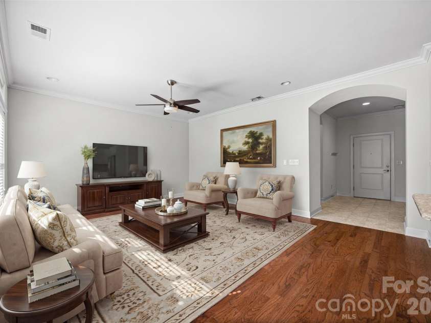 1140 Avalon Place, Matthews, NC 28104.  MLS# CAR4407609, YatesRealty ID 42890. Living Room Virtually Staged