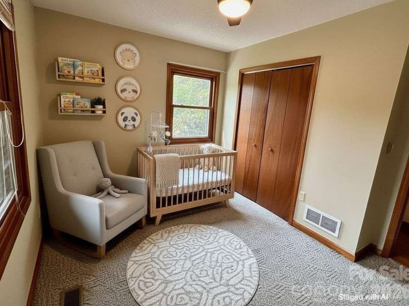 21 Ashwood Drive, Asheville, NC 28803.  MLS# CAR4404647, YatesRealty ID 42917. Bedroom 3 with AI Generated Staging