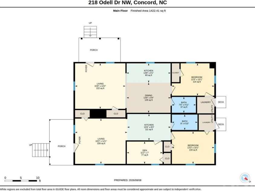 218 Odell Drive, Concord, NC 28025.  MLS# CAR4413079, YatesRealty ID 42925. Floor Plan