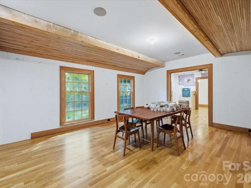9601 Belt Road, Midland, NC 28107.  MLS# CAR4412563, YatesRealty ID 42969. Dining Room with almost finished Spalted Maple Radius Ceiling