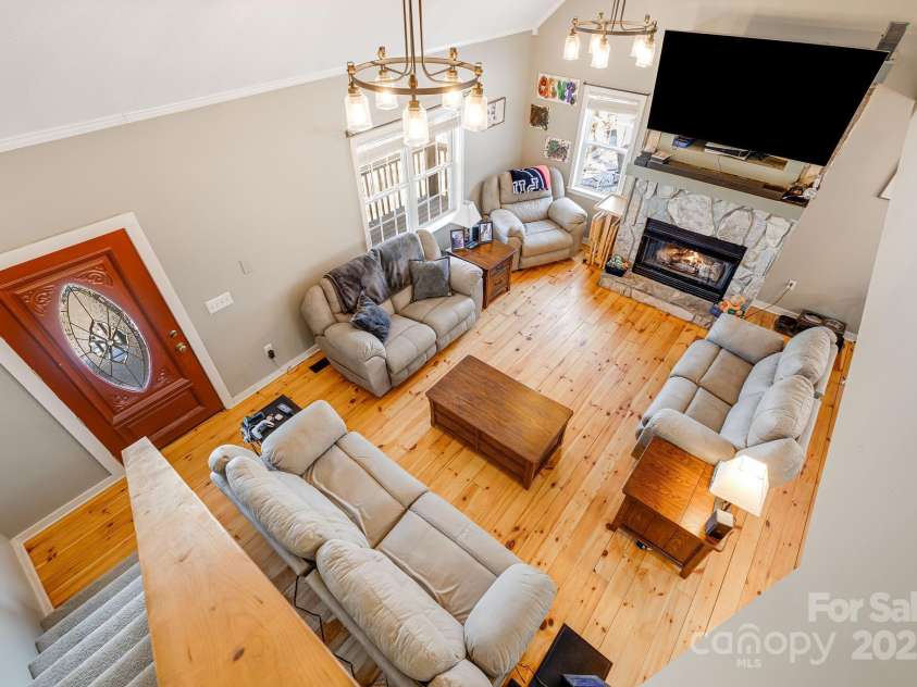 110 Red Wolf Lane, Mars Hill, NC 28754.  MLS# CAR4239848, YatesRealty ID 4299. View of living area from upstairs