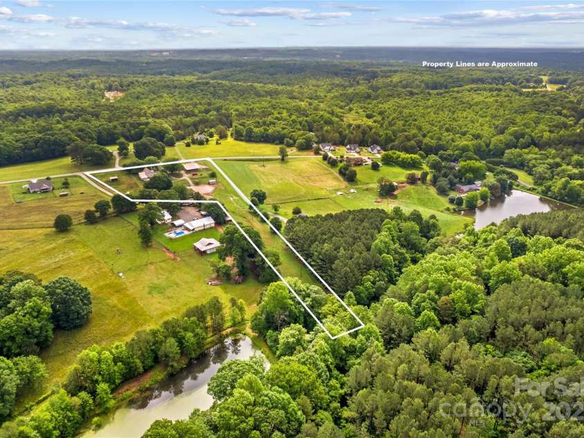 296 Hicks Creek Road, Troutman, NC 28166.  MLS# CAR4266143, YatesRealty ID 430. Aerial View of Acreage