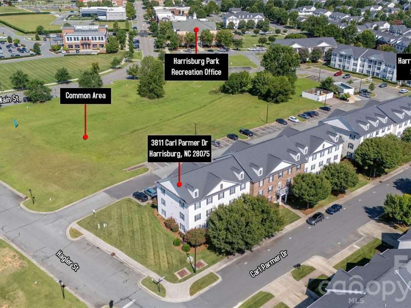 3811 Carl Parmer Drive, Harrisburg, NC 28075.  MLS# CAR4408514, YatesRealty ID 43145. Tree Lined Streets and Green Space